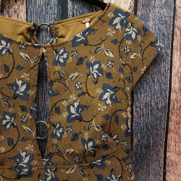 Free People Say Yes Mini Dress in Mustard - Picture 2 of 5